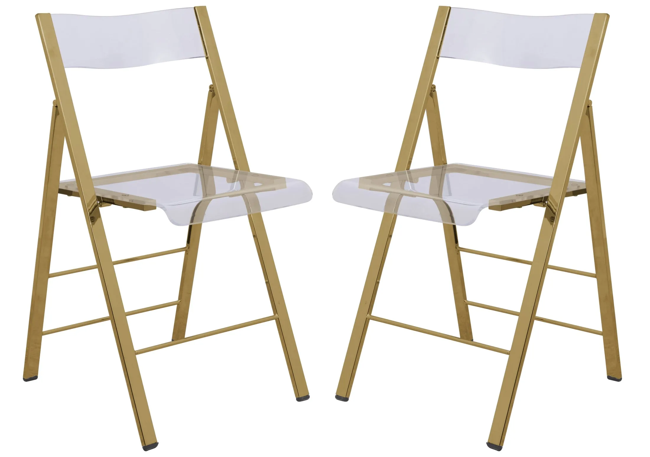 Menno Modern Acrylic Gold Base Folding Chair