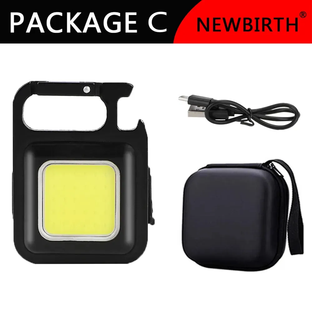 Mini LED WorkLight Portable Pocket FlashLight Keychains USB Rechargeable Outdoor Camping LIGHT Small Light Corkscrew