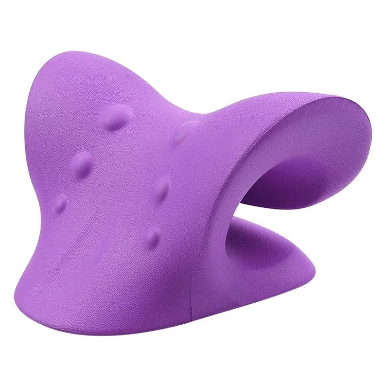 Neck and Shoulder Comfort Traction Pillow - Dual-Sided Cervical Support Device