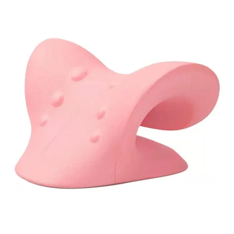Neck and Shoulder Comfort Traction Pillow - Dual-Sided Cervical Support Device