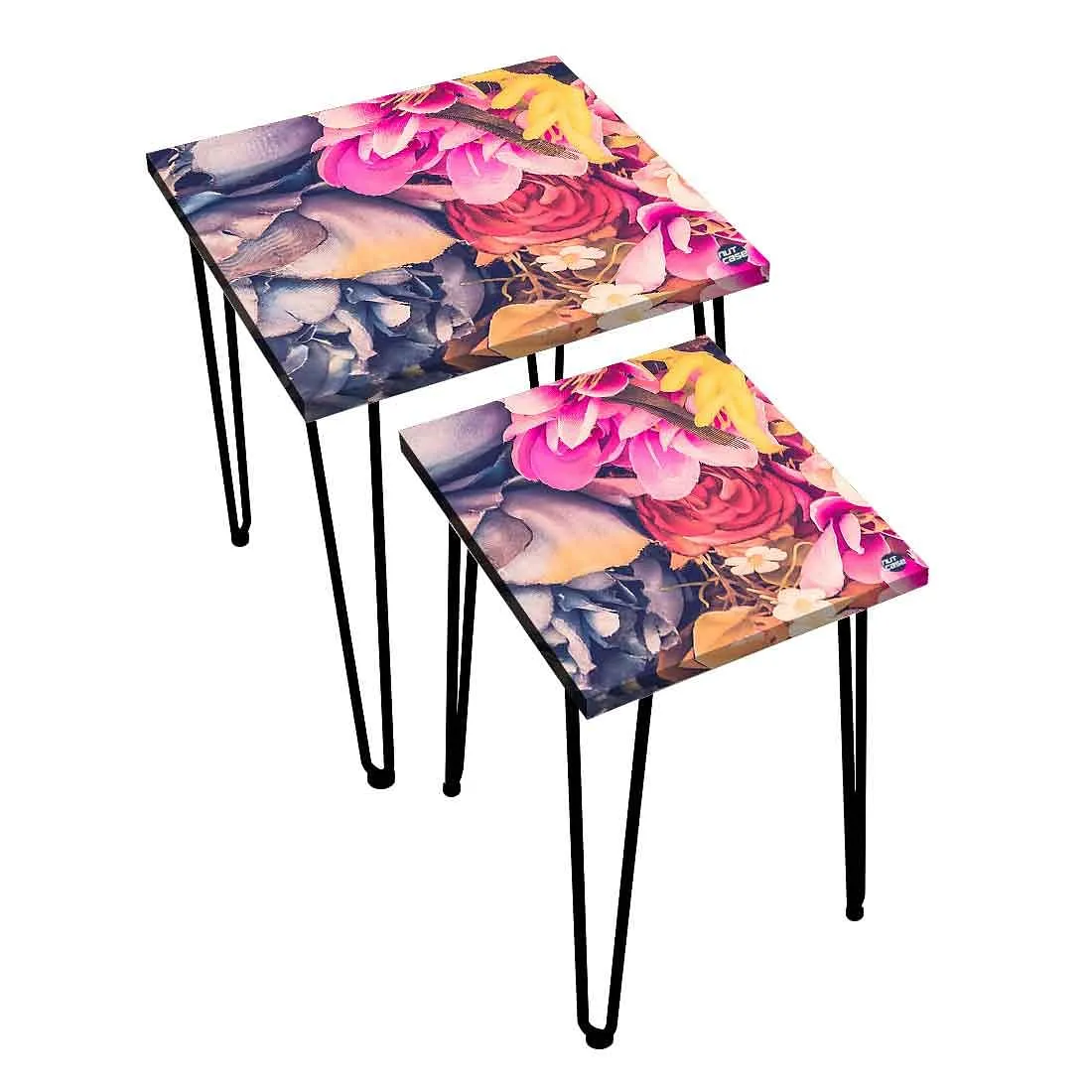 Nesting Side Table Set of 2 in a Floral Design Online in India