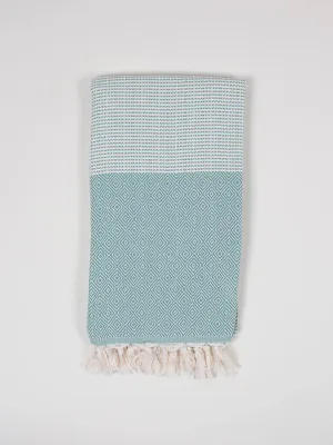 Nordic Dot Hammam Towel, Grey Green