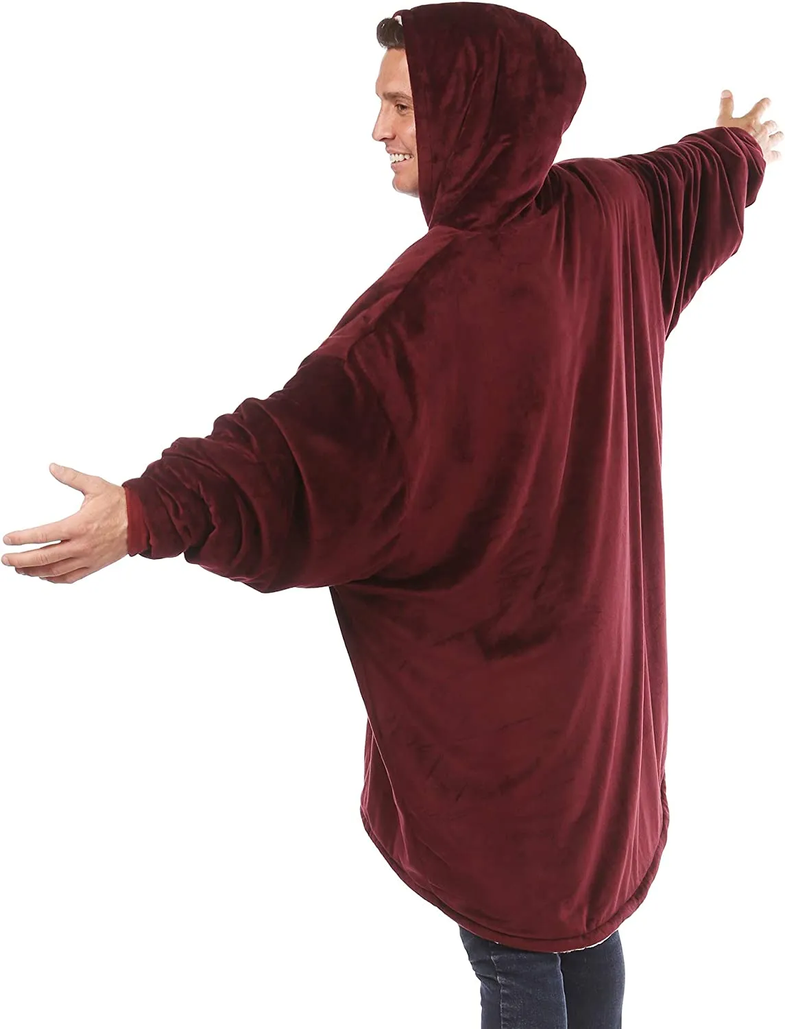 Oversized Hoodie For Adults & Kids  |  Microfiber & Sherpa Wearable Blanket.