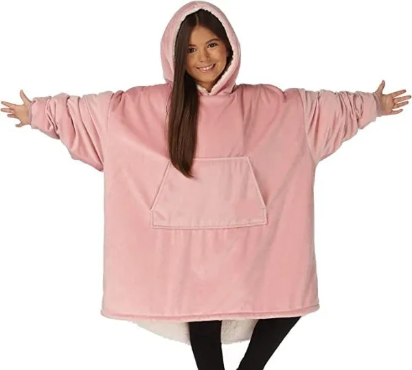Oversized Hoodie For Adults & Kids  |  Microfiber & Sherpa Wearable Blanket.