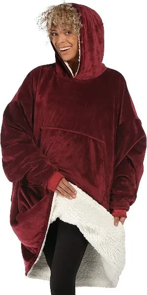 Oversized Hoodie For Adults & Kids  |  Microfiber & Sherpa Wearable Blanket.