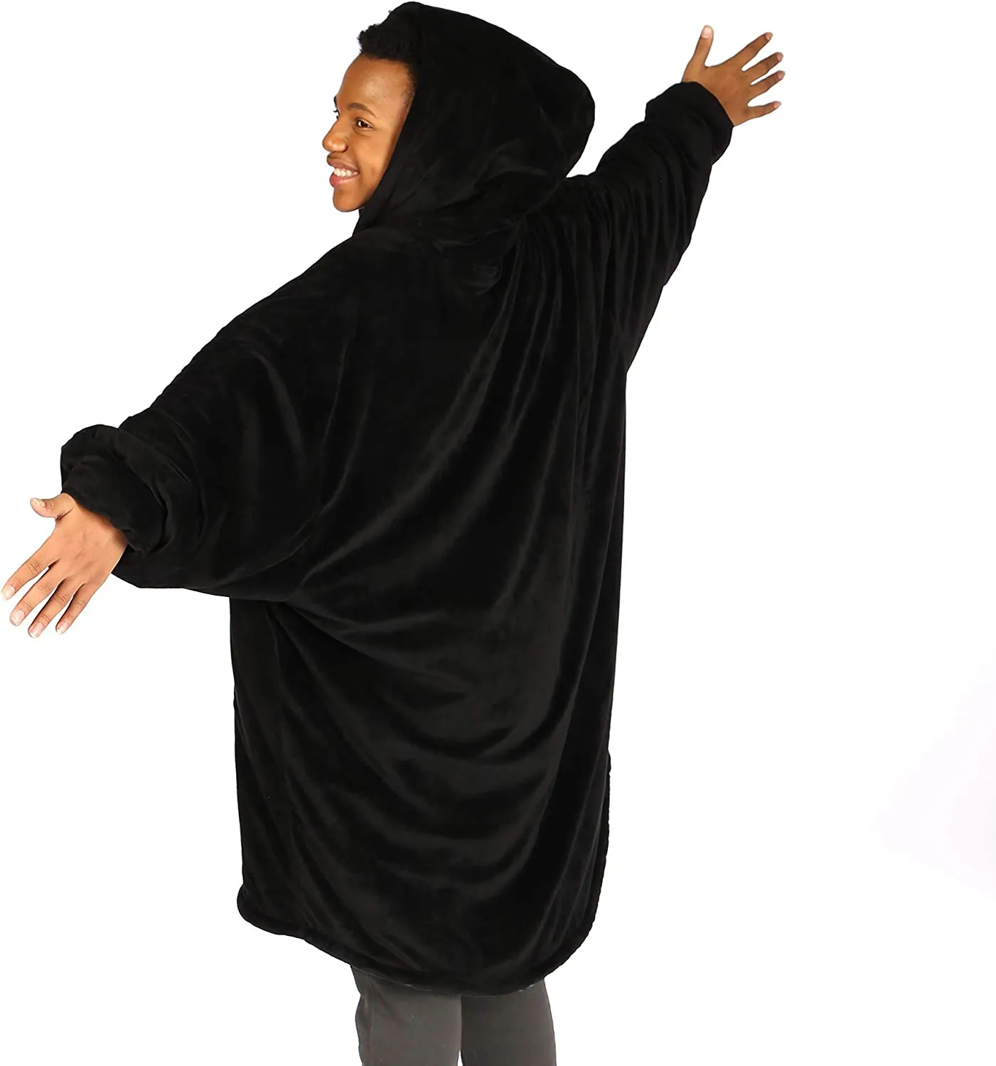 Oversized Hoodie For Adults & Kids  |  Microfiber & Sherpa Wearable Blanket.