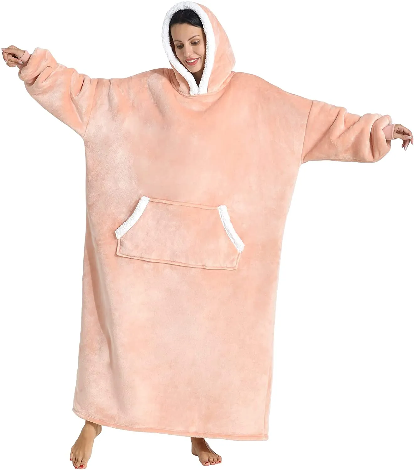 Oversized Hoodie For Adults & Kids  |  Microfiber & Sherpa Wearable Blanket.