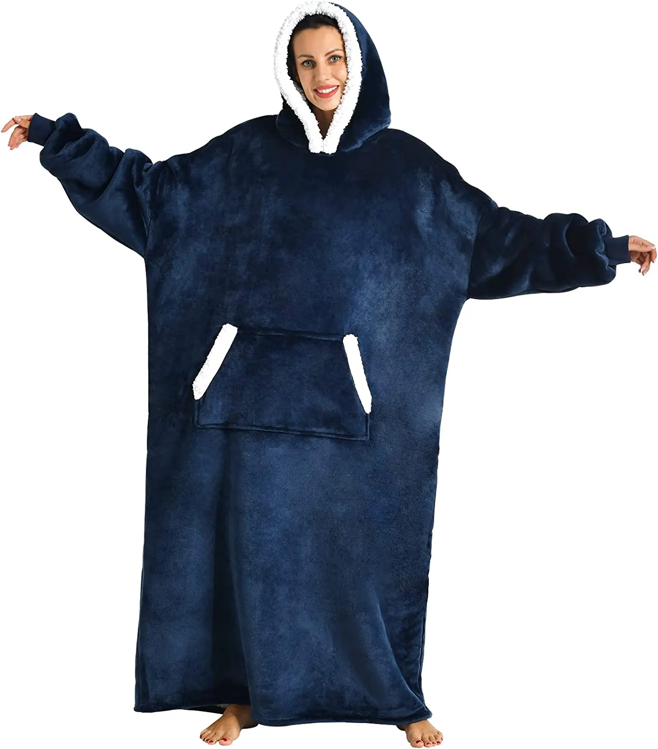 Oversized Hoodie For Adults & Kids  |  Microfiber & Sherpa Wearable Blanket.