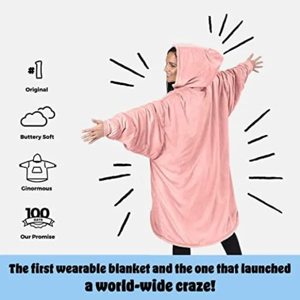 Oversized Hoodie For Adults & Kids  |  Microfiber & Sherpa Wearable Blanket.