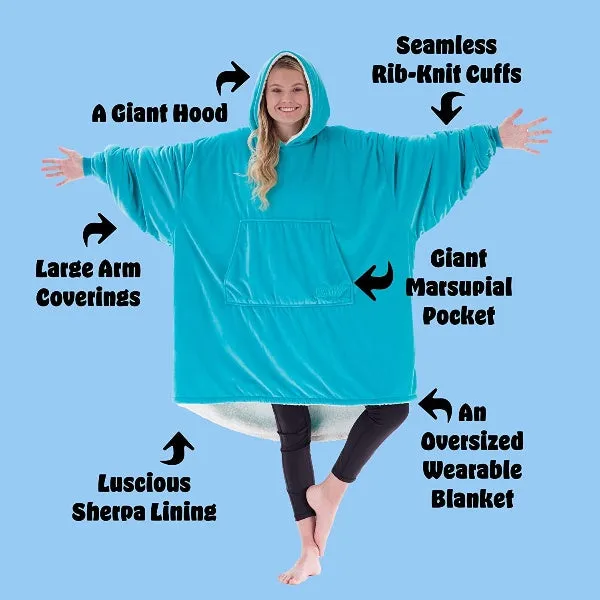 Oversized Hoodie For Adults & Kids  |  Microfiber & Sherpa Wearable Blanket.