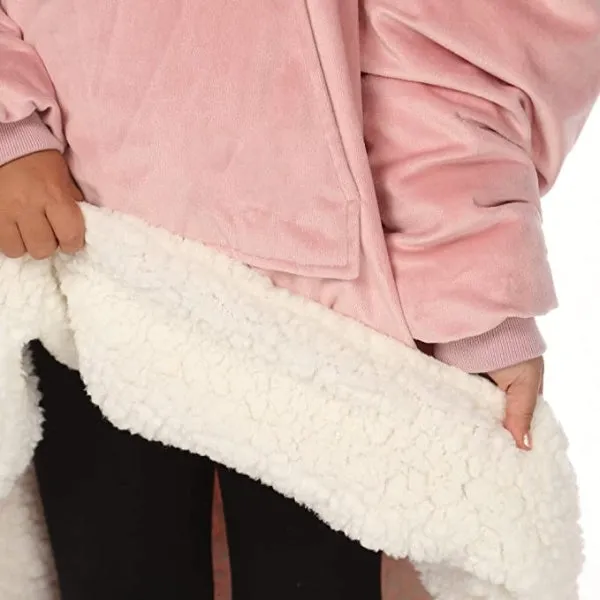 Oversized Hoodie For Adults & Kids  |  Microfiber & Sherpa Wearable Blanket.