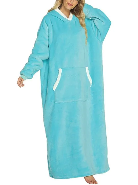 Oversized Hoodie For Adults & Kids  |  Microfiber & Sherpa Wearable Blanket.