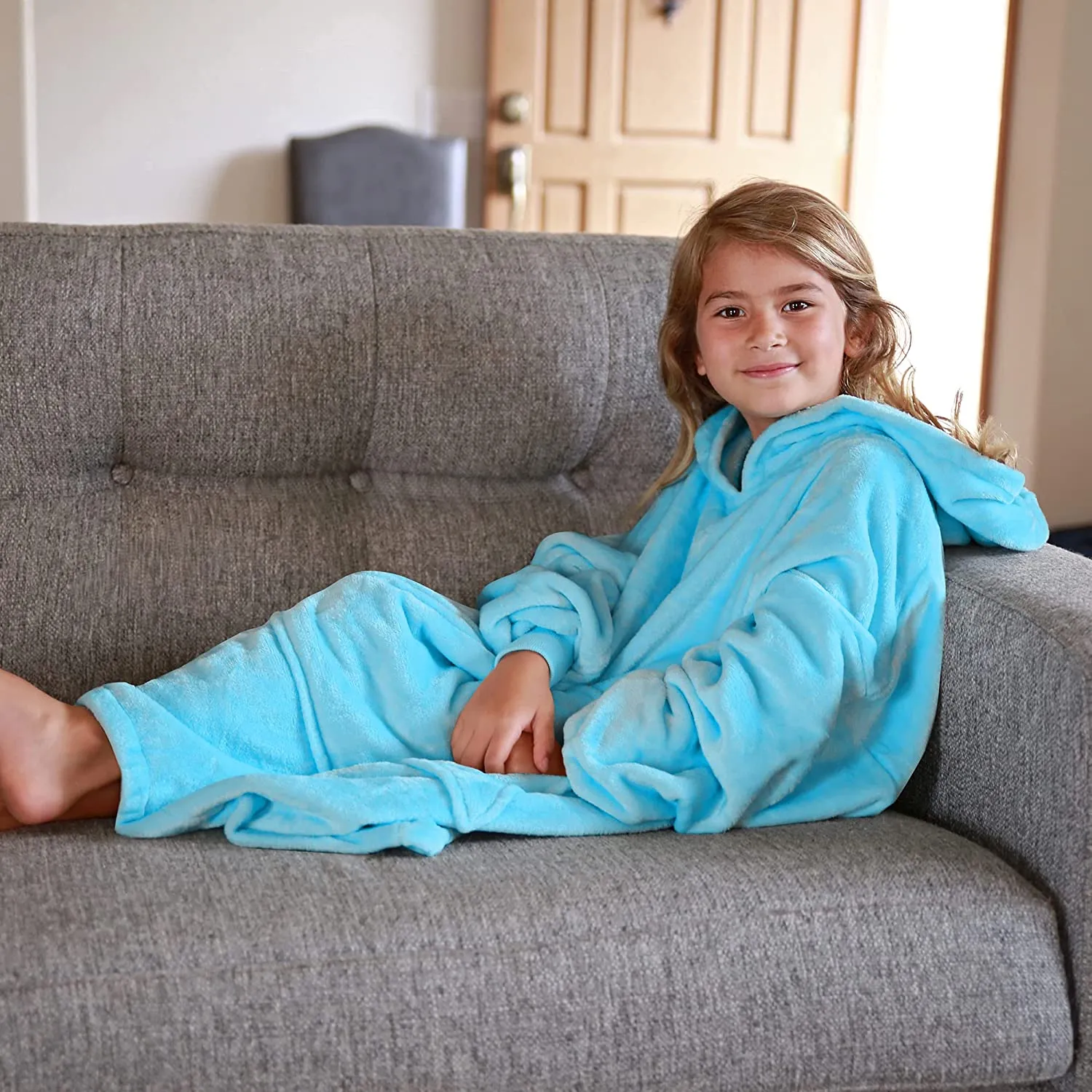 Oversized Hoodie For Adults & Kids  |  Microfiber & Sherpa Wearable Blanket.
