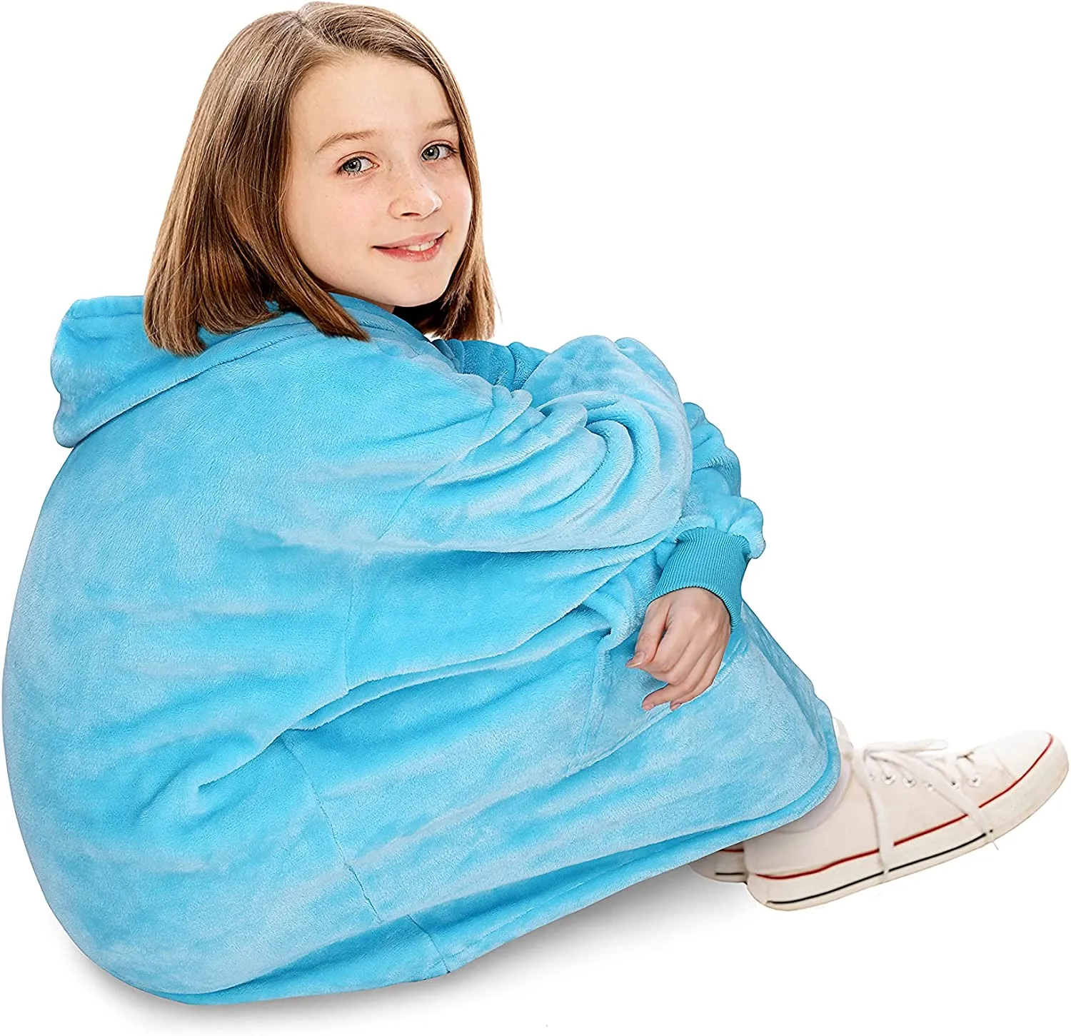 Oversized Hoodie For Adults & Kids  |  Microfiber & Sherpa Wearable Blanket.