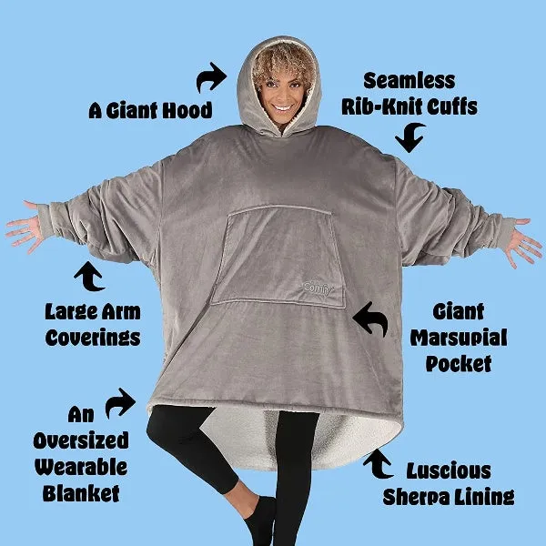 Oversized Hoodie For Adults & Kids  |  Microfiber & Sherpa Wearable Blanket.