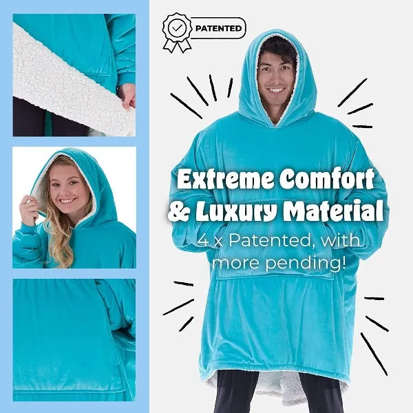 Oversized Hoodie For Adults & Kids  |  Microfiber & Sherpa Wearable Blanket.