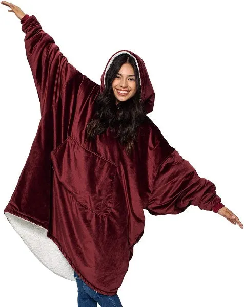 Oversized Hoodie For Adults & Kids  |  Microfiber & Sherpa Wearable Blanket.