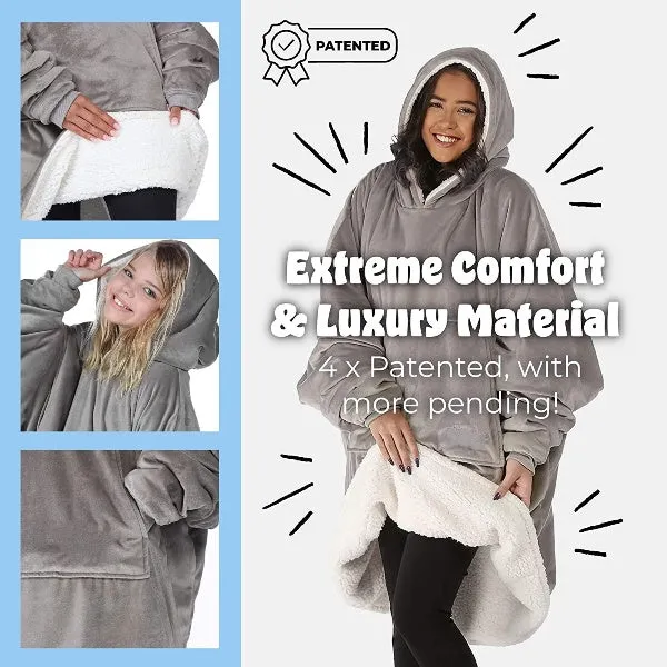 Oversized Hoodie For Adults & Kids  |  Microfiber & Sherpa Wearable Blanket.