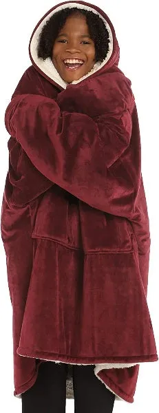 Oversized Hoodie For Adults & Kids  |  Microfiber & Sherpa Wearable Blanket.