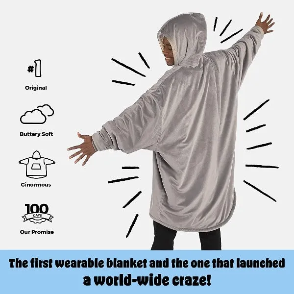 Oversized Hoodie For Adults & Kids  |  Microfiber & Sherpa Wearable Blanket.