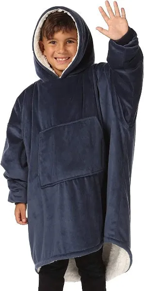 Oversized Hoodie For Adults & Kids  |  Microfiber & Sherpa Wearable Blanket.