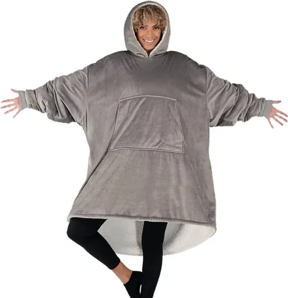 Oversized Hoodie For Adults & Kids  |  Microfiber & Sherpa Wearable Blanket.