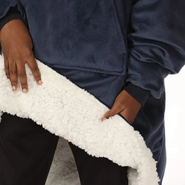 Oversized Hoodie For Adults & Kids  |  Microfiber & Sherpa Wearable Blanket.