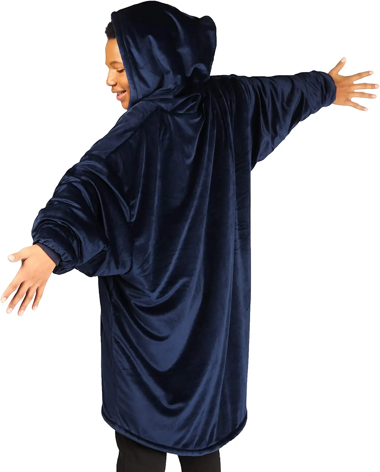 Oversized Hoodie For Adults & Kids  |  Microfiber & Sherpa Wearable Blanket.
