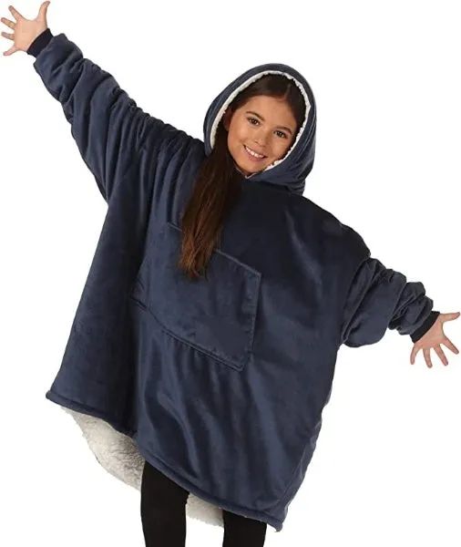 Oversized Hoodie For Adults & Kids  |  Microfiber & Sherpa Wearable Blanket.