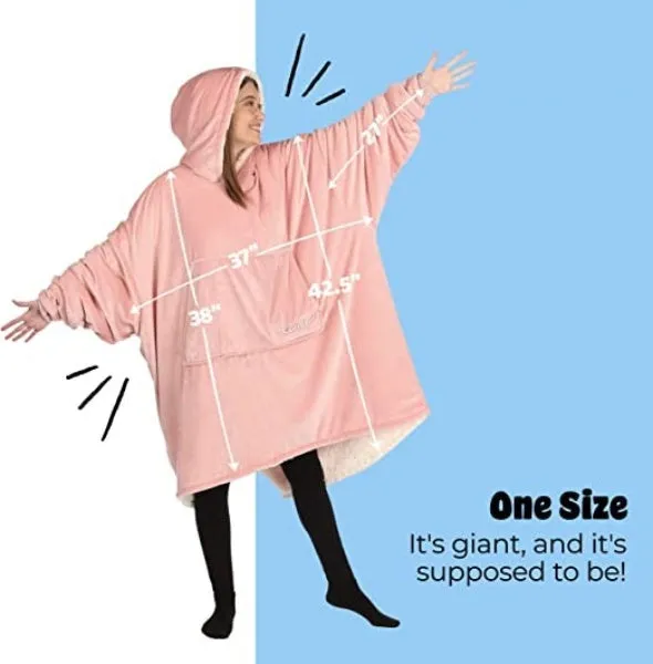 Oversized Hoodie For Adults & Kids  |  Microfiber & Sherpa Wearable Blanket.