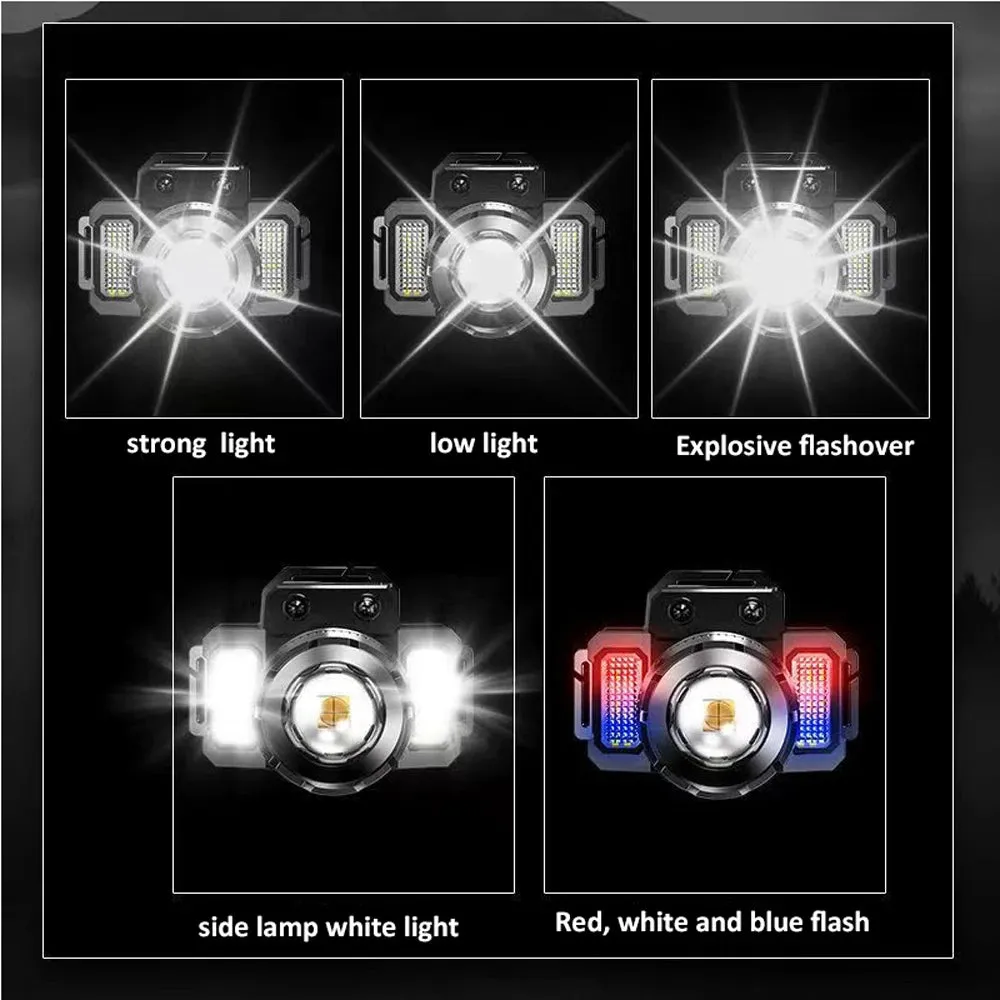 Rechargeable Induction Headlamp LED Headlight 2000mah Super Bright Flash Head Light Waterproof Camping Hunting Flashing Torch
