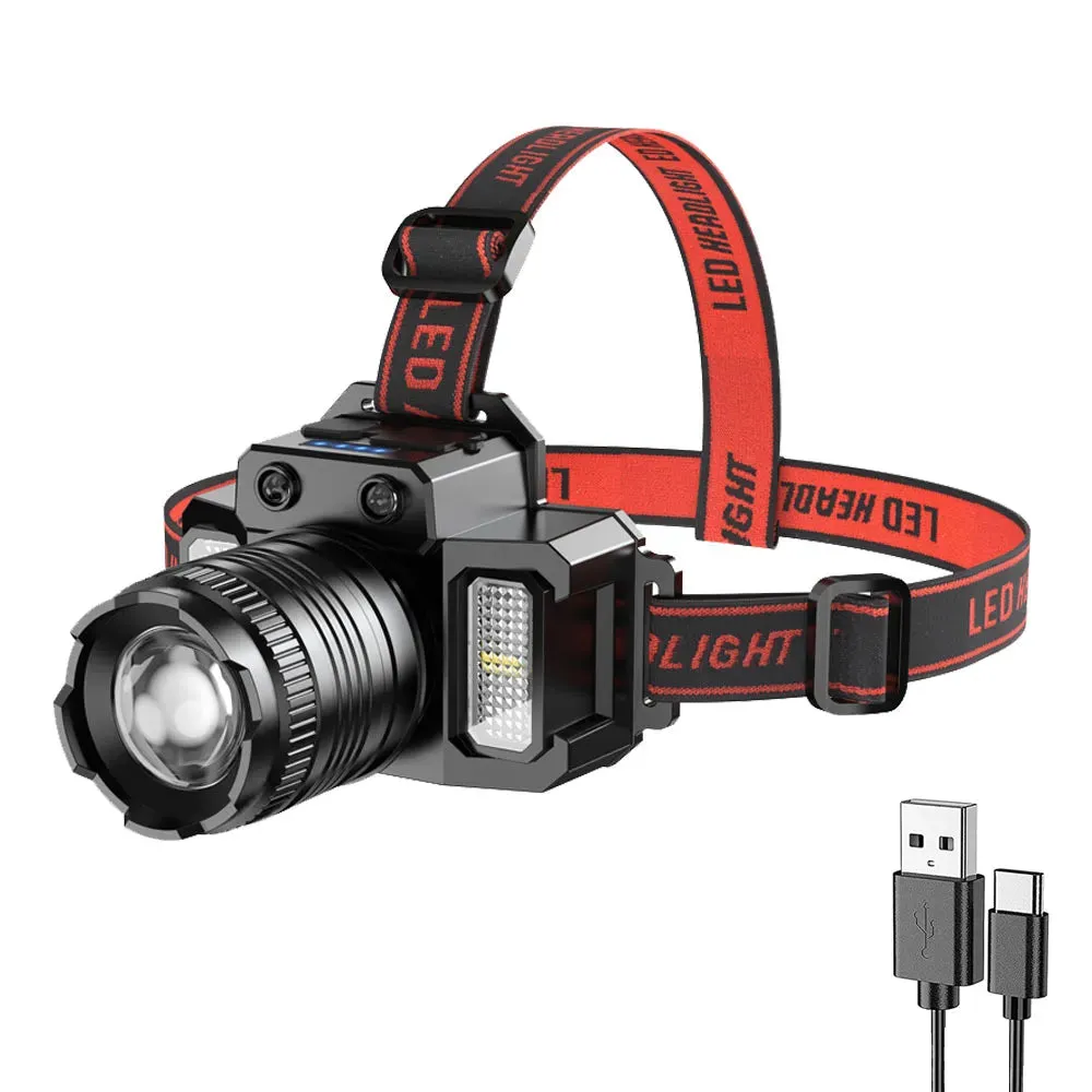 Rechargeable Induction Headlamp LED Headlight 2000mah Super Bright Flash Head Light Waterproof Camping Hunting Flashing Torch