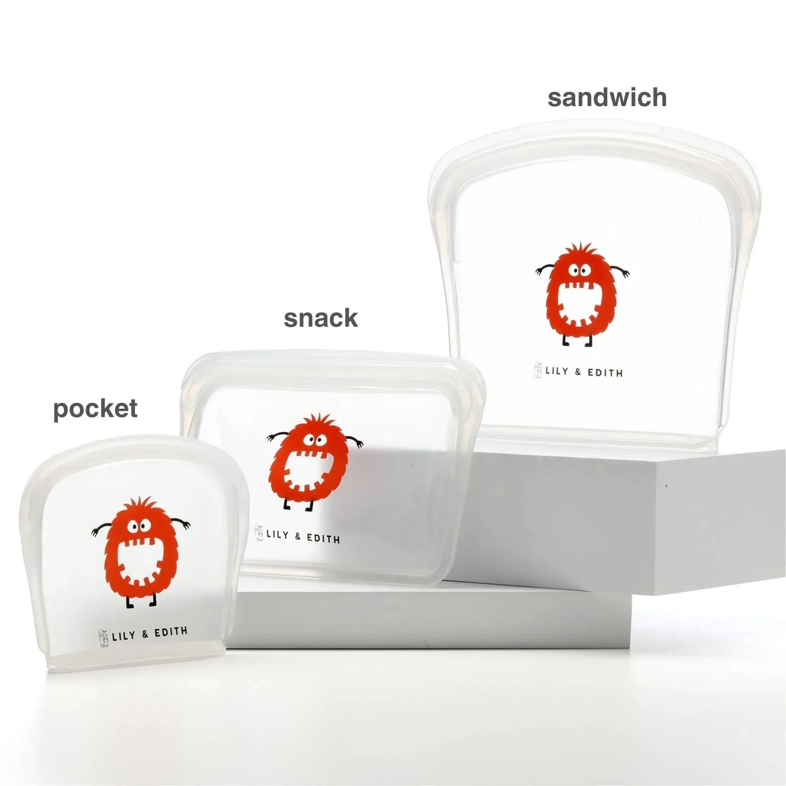 Reusable Silicone Bag On the Go 2-Pack | Bear