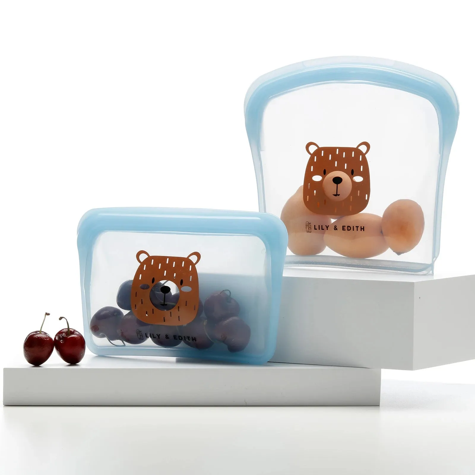 Reusable Silicone Bag On the Go 2-Pack | Bear
