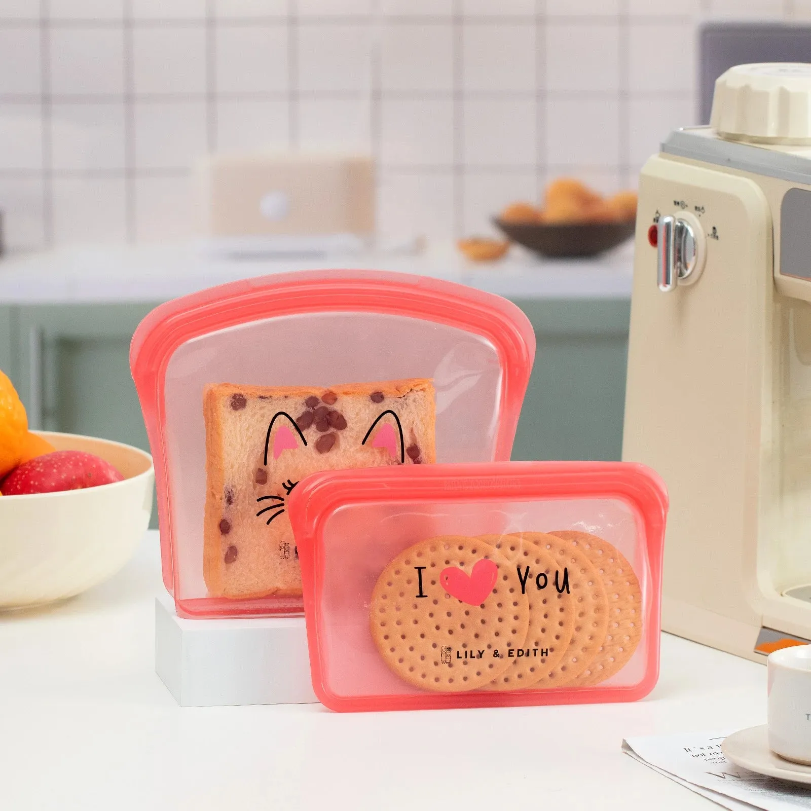 Reusable Silicone Bag On the Go 2-Pack | Bear