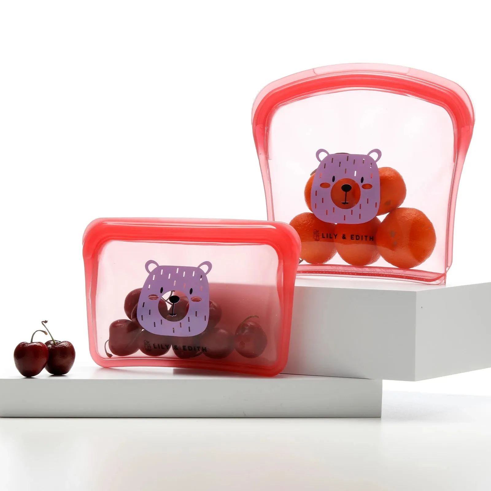 Reusable Silicone Bag On the Go 2-Pack | Bear