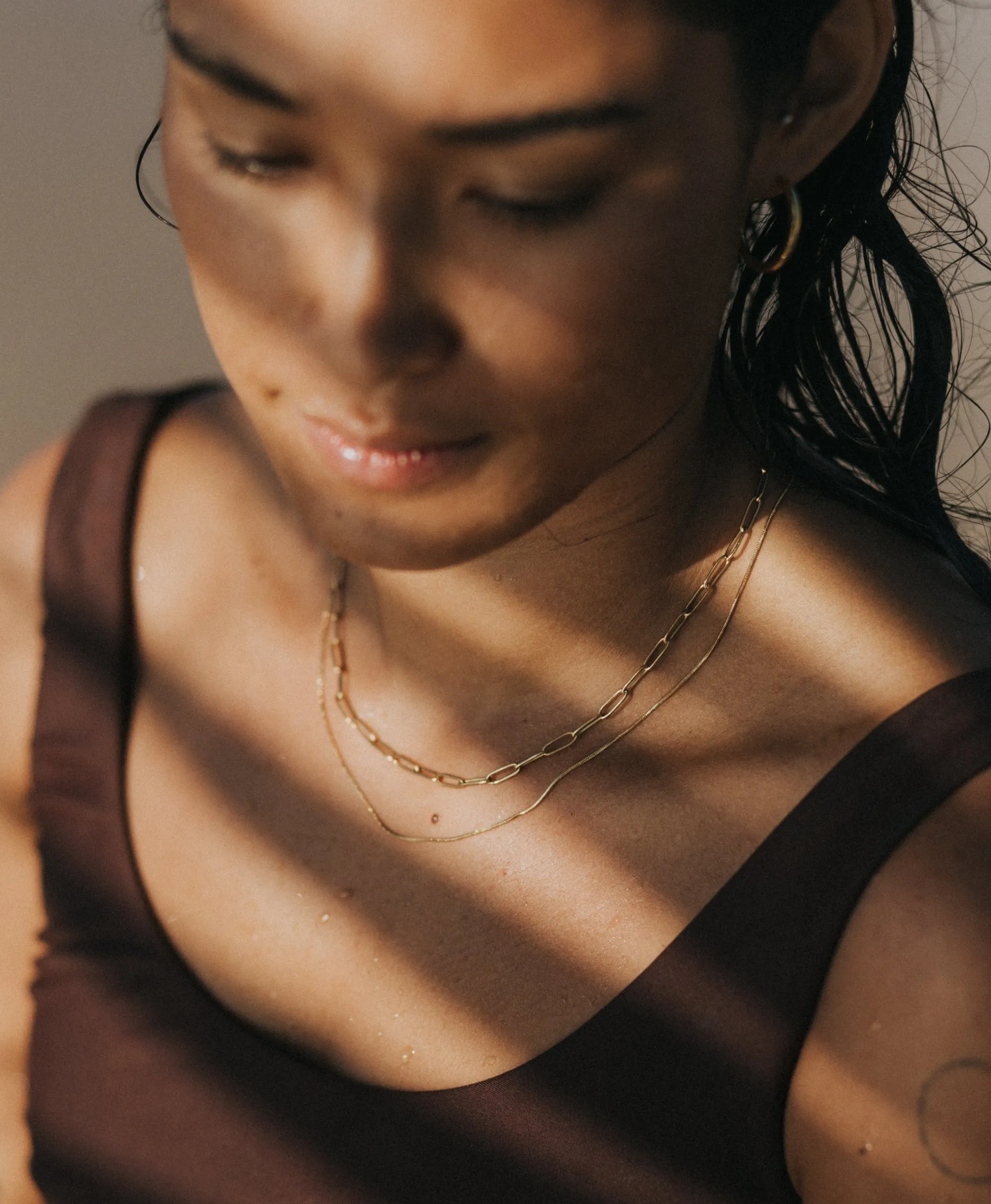 ROUND SNAKE CHAIN NECKLACE - 18K GOLD