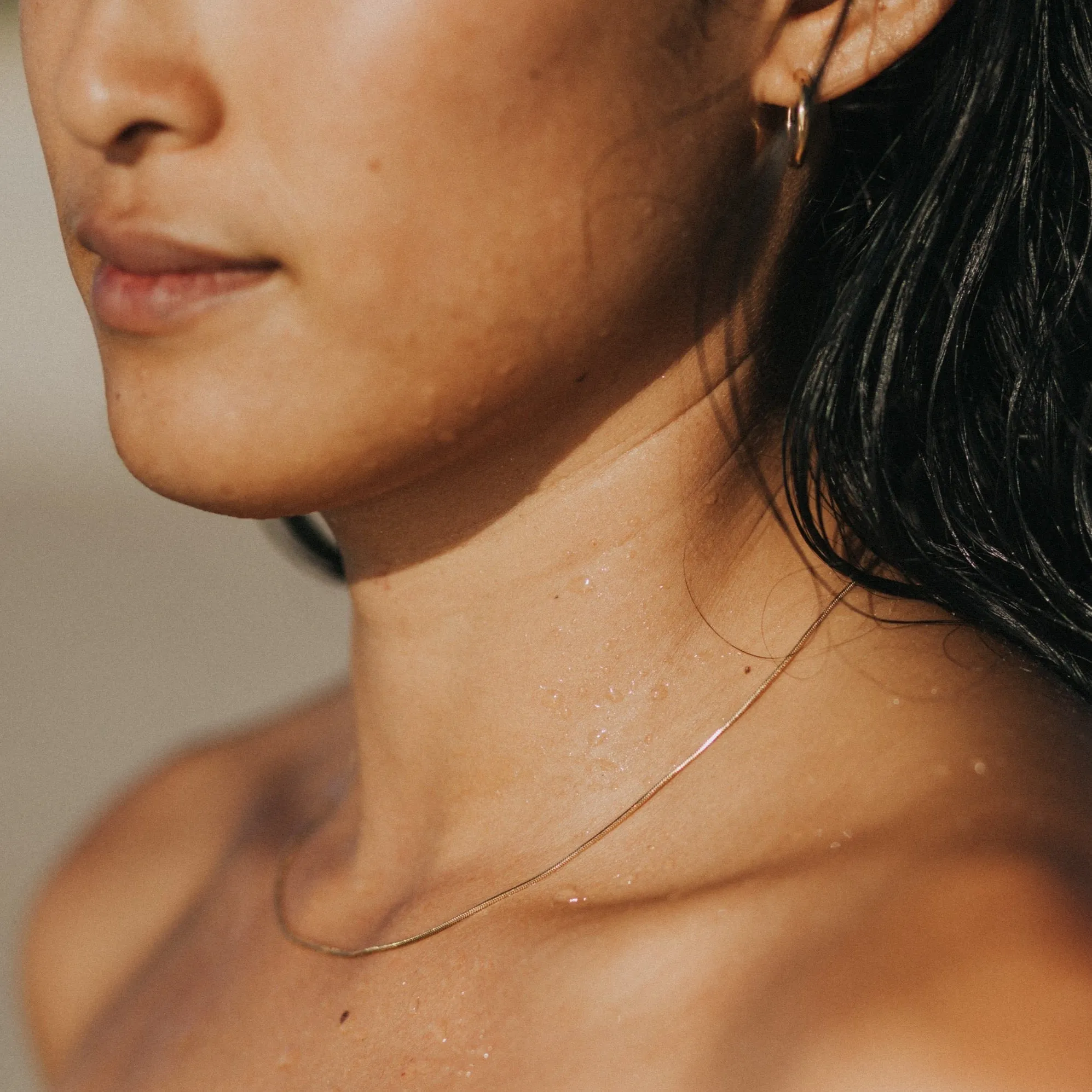 ROUND SNAKE CHAIN NECKLACE - 18K GOLD