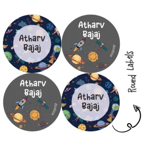 Round Water Proof Label - Space (70 Pcs) (PREPAID ONLY)