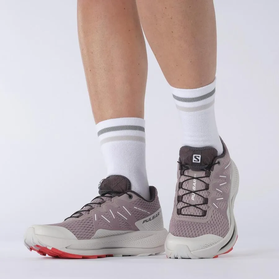 Salomon Pulsar Trail | Quail / Lunar Rock / Poppy Red | Womens