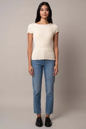 Short Sleeve Crinkle Top
