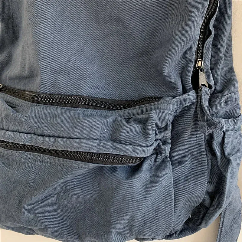 Sohiwoo Canvas Backpacks for Women and Men Casual College Students Laptop Backpack Leisure Outdoor Hiking Camping Travel Women Men Bag