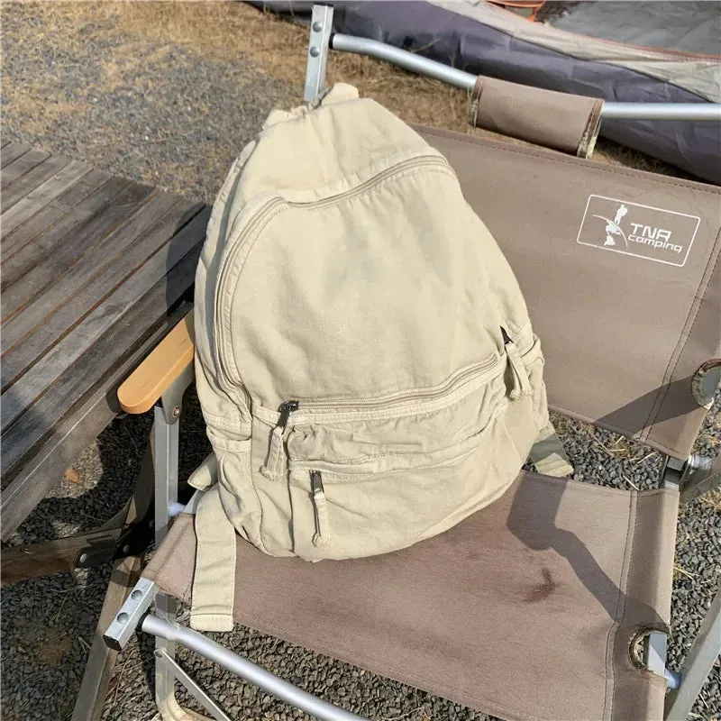 Sohiwoo Canvas Backpacks for Women and Men Casual College Students Laptop Backpack Leisure Outdoor Hiking Camping Travel Women Men Bag