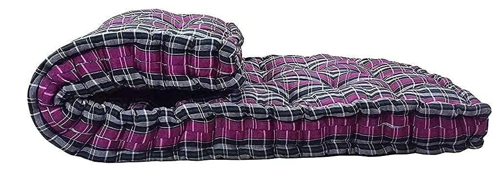 Tirthankara Foldable Rollable Box Cotton Filled Mattress Single Bed (6X3,Multi)