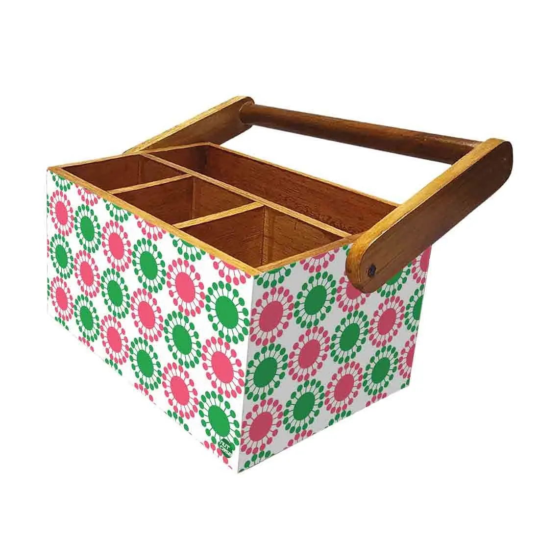 Tissue Paper Holder for Table With Handle Napkin Spoons Stand - Floral