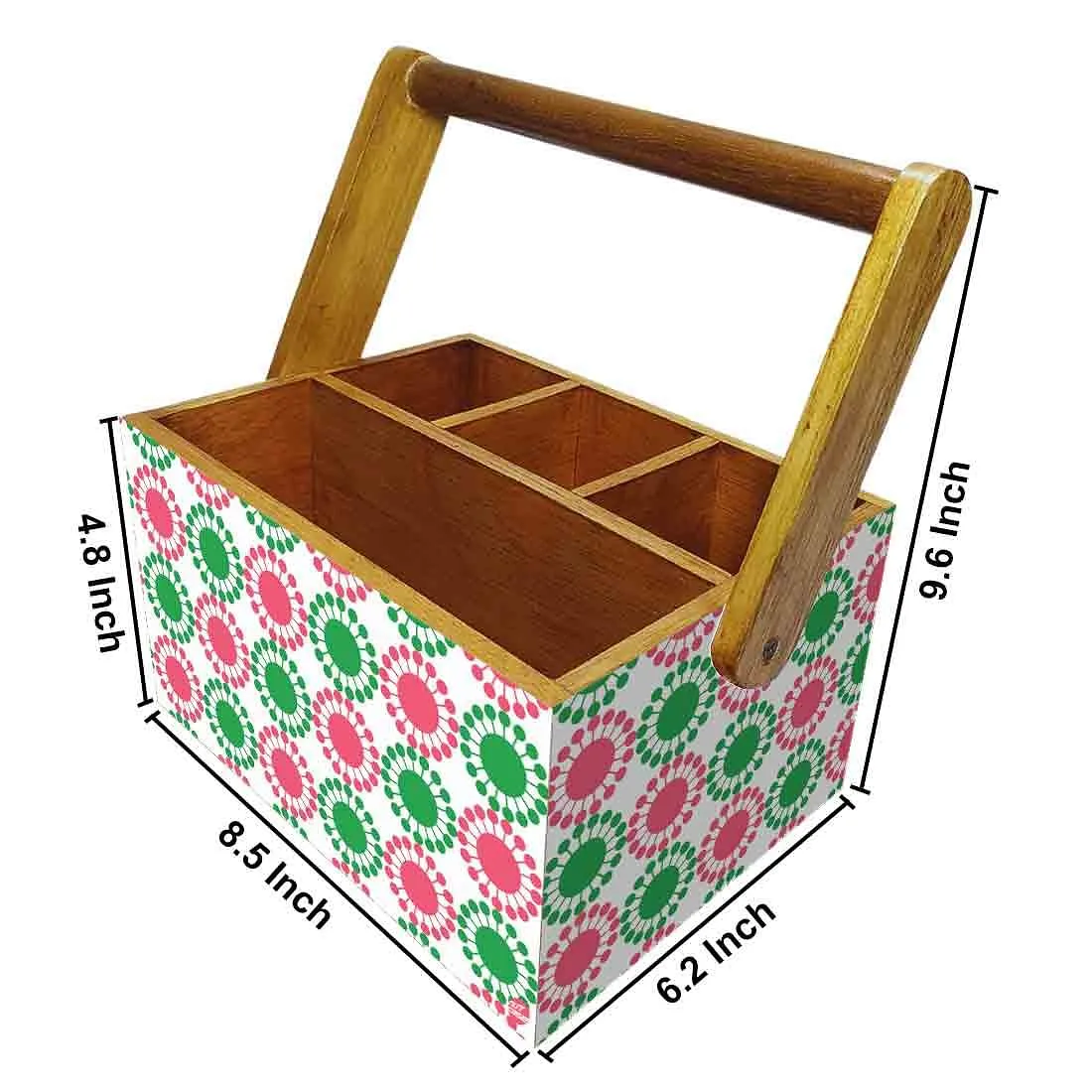 Tissue Paper Holder for Table With Handle Napkin Spoons Stand - Floral