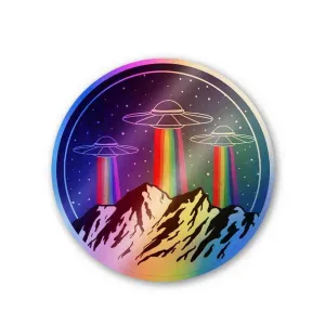 Ufo rainbow Holographic Stickers