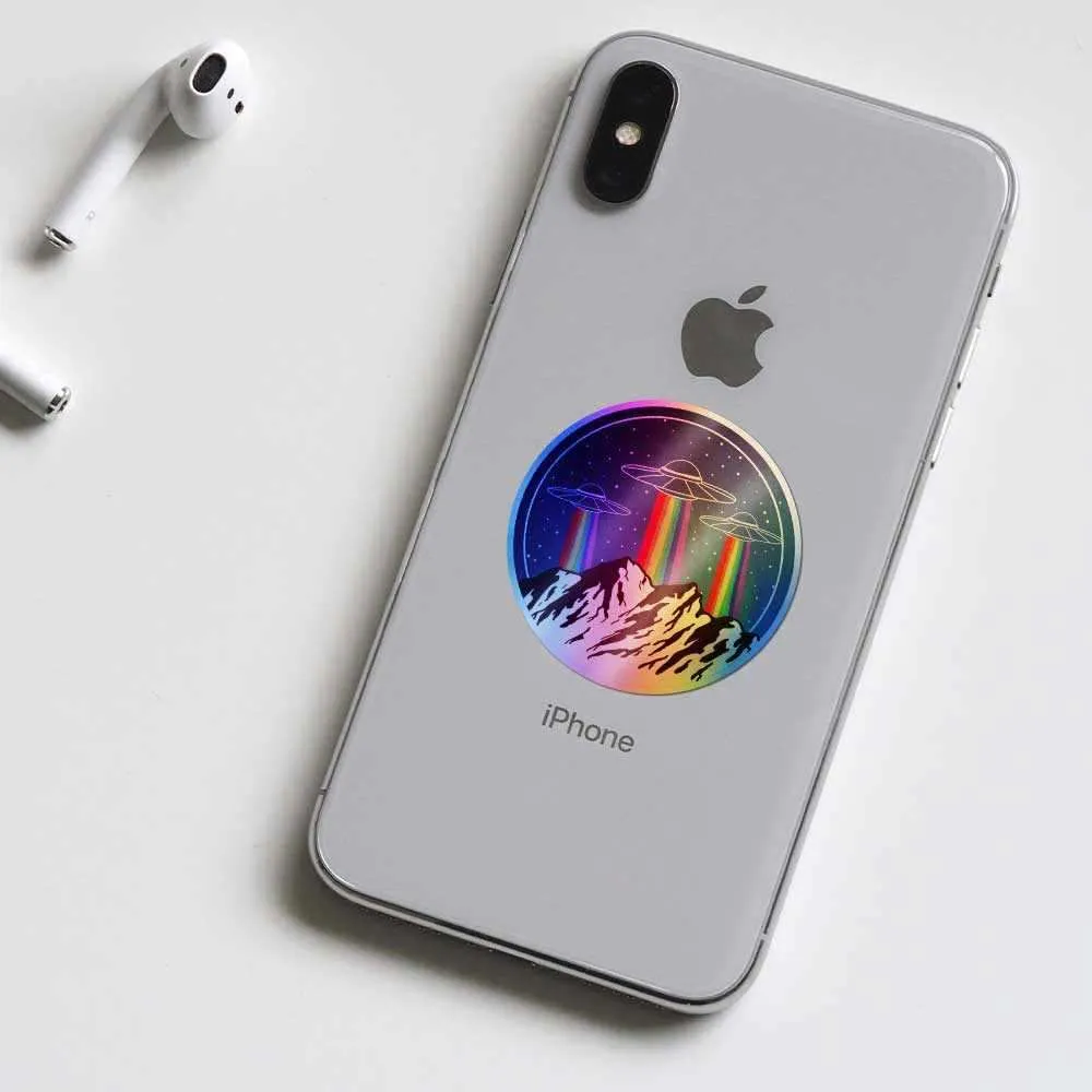 Ufo rainbow Holographic Stickers