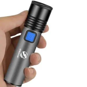 USB Rechargeable LED Flashlight With T6 LED Built-in 1200mAh lithium battery Waterproof camping light Zoomable Torch
