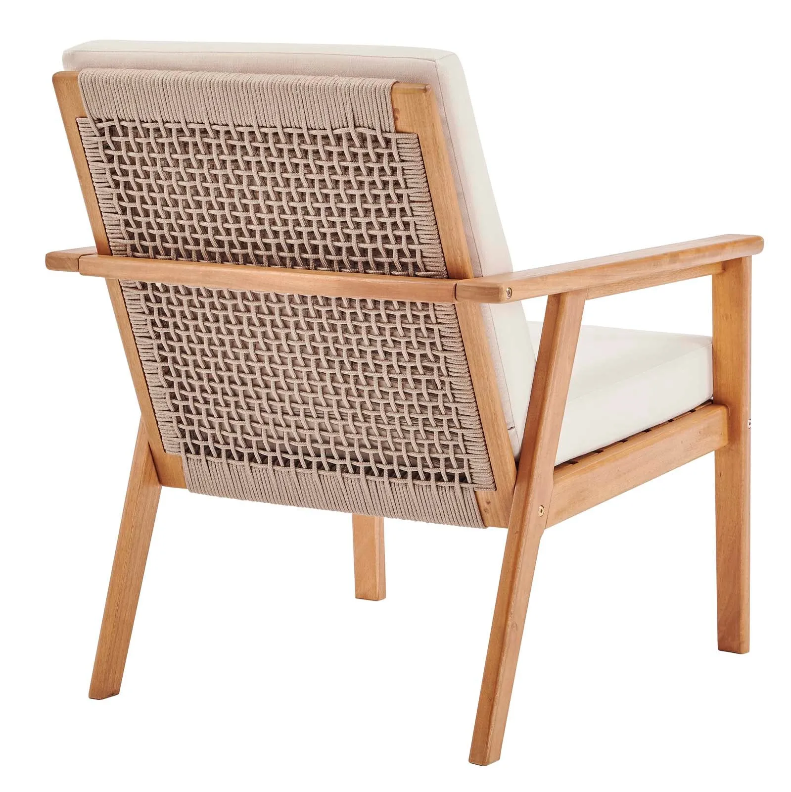 Vero 3 Piece Outdoor Patio Ash Wood Set in Natural Beige